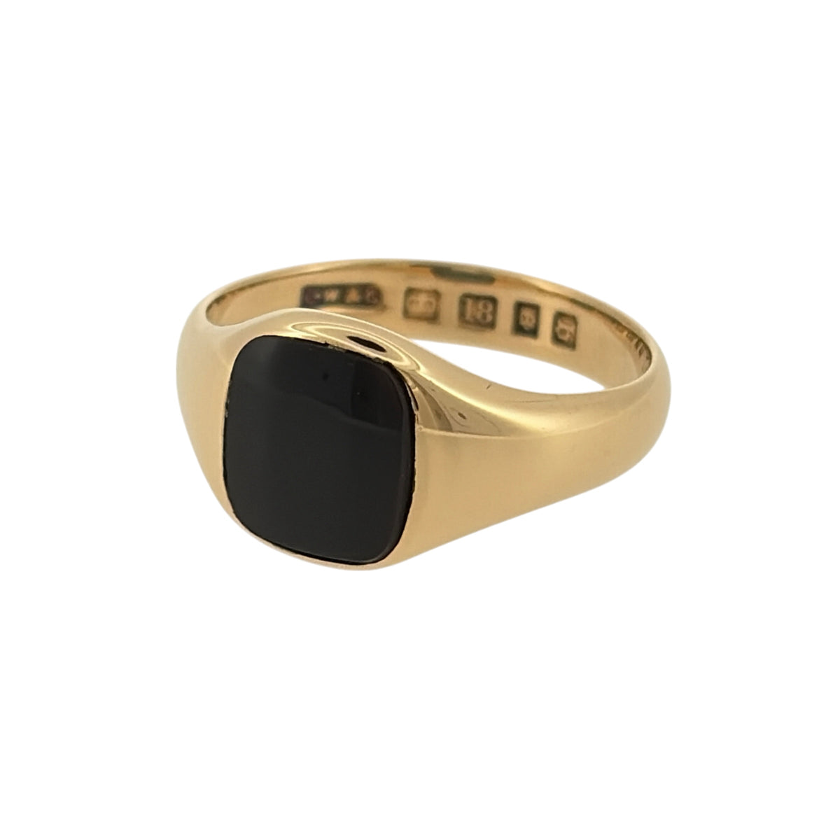 Add a timeless touch to your jewellery collection with this pre-owned 18ct yellow gold and onyx signet ring, featuring a striking black onyx stone in a classic gold design.

Design: The ring features a traditional signet-style design, with a rounded rectangular onyx stone creating a bold and distinctive appearance.
Material: Made from 18ct yellow gold, offering a classic warm gold finish that beautifully contrasts with the deep black tones of the onyx.