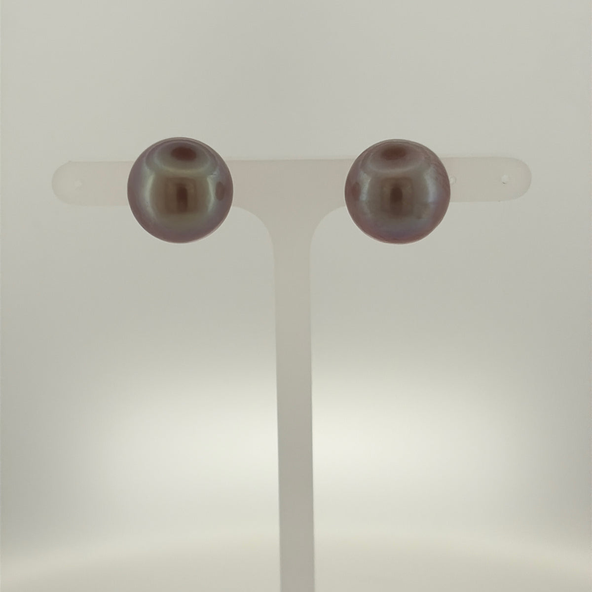 9ct Gold & Purple Grey Pearl Stud Earrings