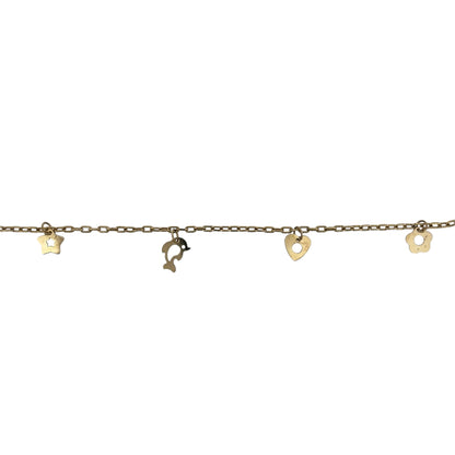 9ct Gold 7" Charm Belcher Bracelet