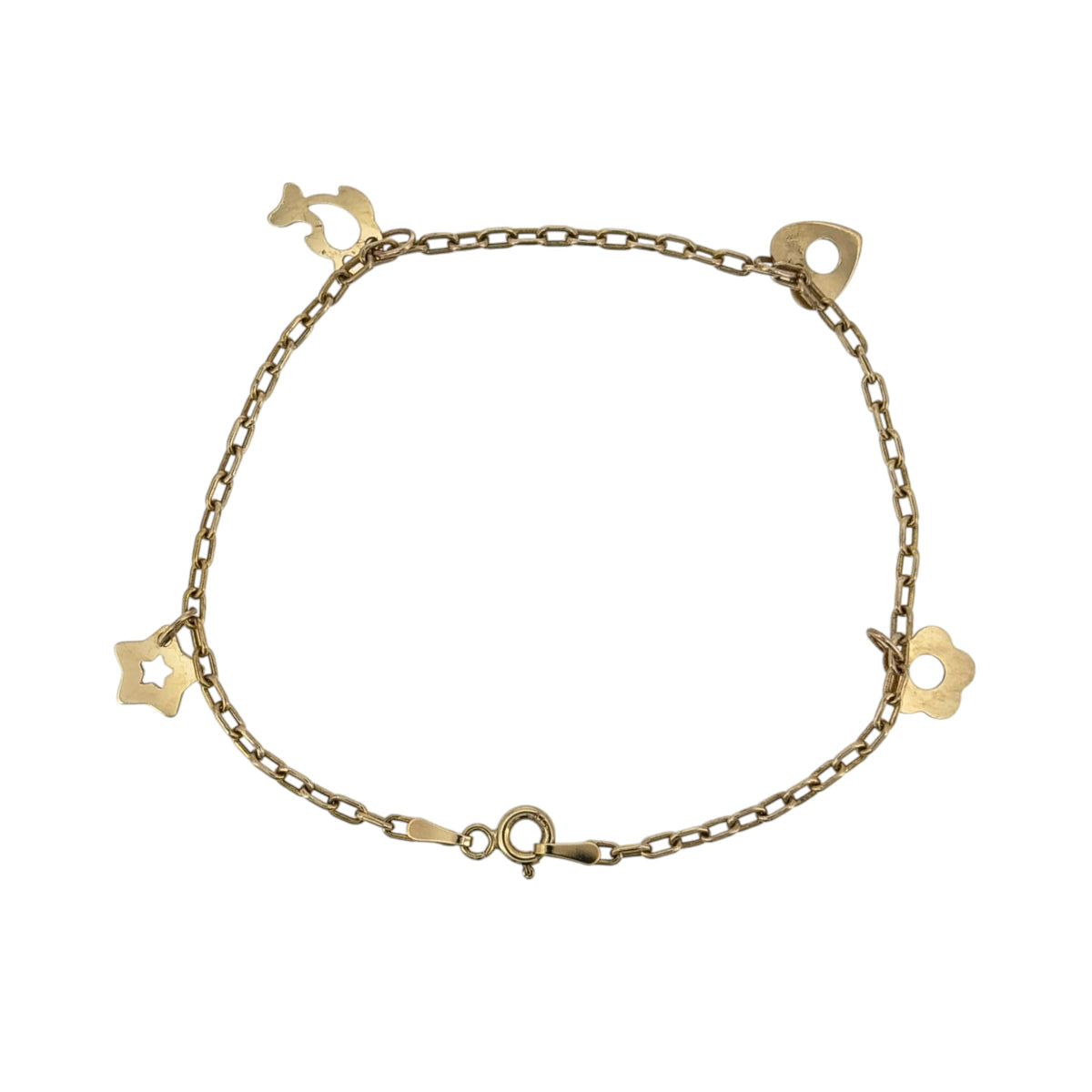 9ct Gold 7" Charm Belcher Bracelet