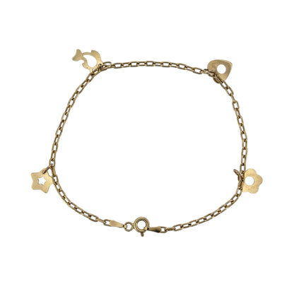 9ct Gold 7" Charm Belcher Bracelet