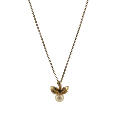 9ct Gold Pearl & Sapphire 18" Necklace