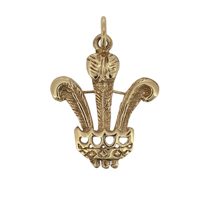 9ct Gold Three Feathers Pendant