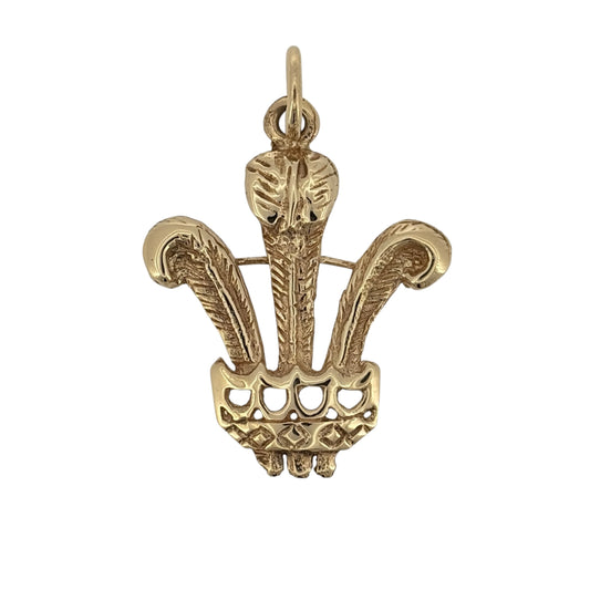 9ct Gold Three Feathers Pendant