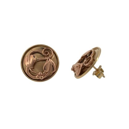 9ct Gold Clogau Tree of Life Round Stud Earrings