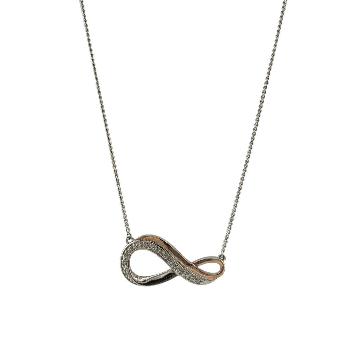 925 Silver & White Topaz Clogau Infinity 18" Necklace