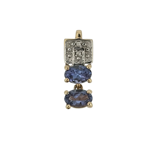 9ct Gold Diamond & Tanzanite Pendant