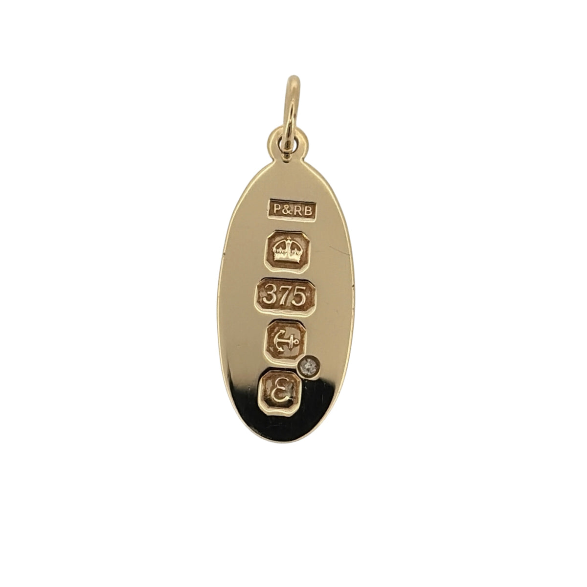 9ct Gold & Diamond Oval Ingot Pendant