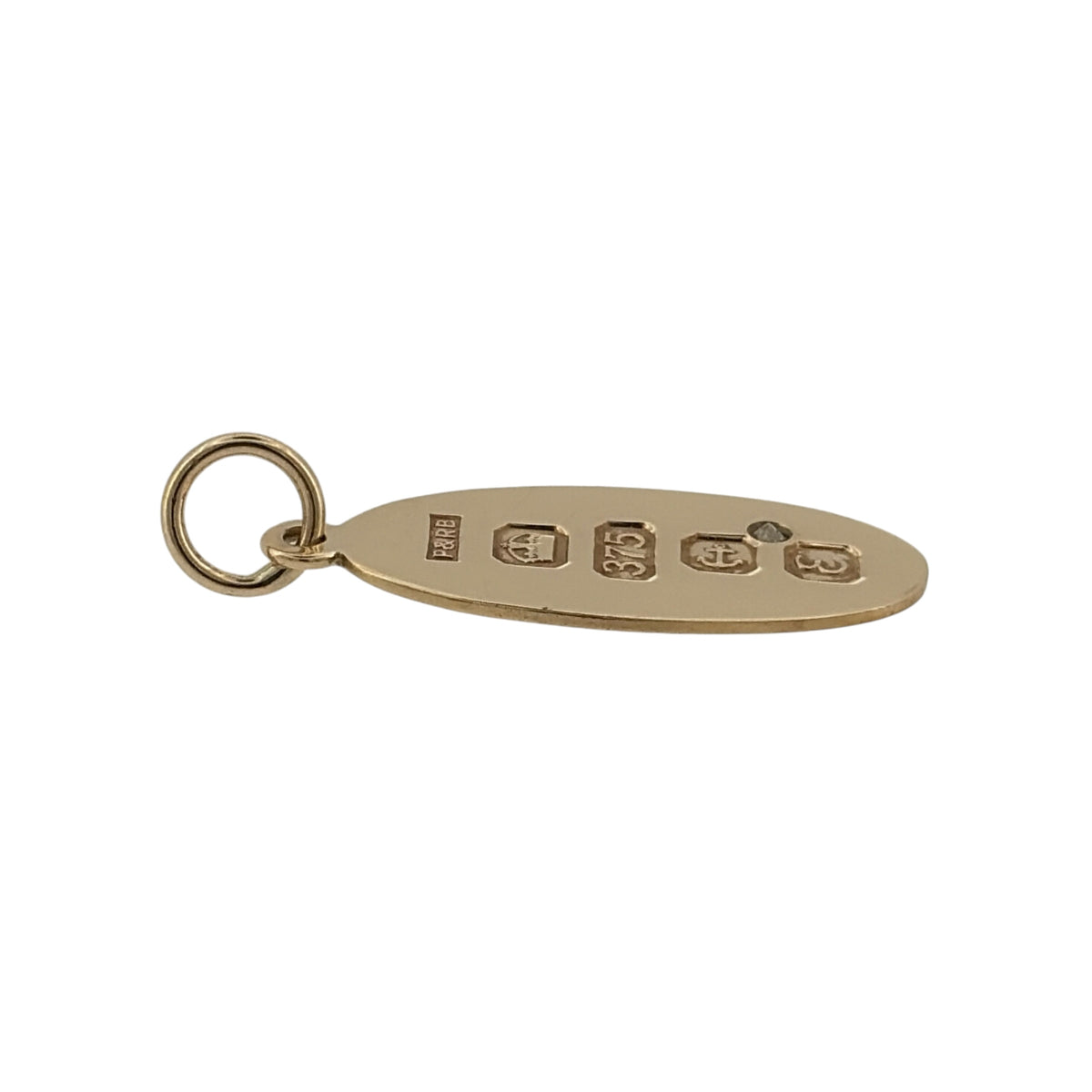 9ct Gold & Diamond Oval Ingot Pendant