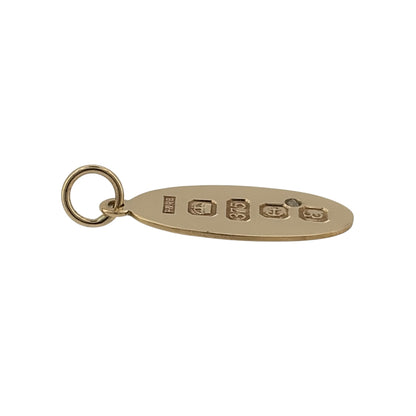 9ct Gold & Diamond Oval Ingot Pendant