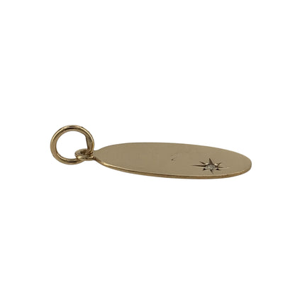 9ct Gold & Diamond Oval Ingot Pendant