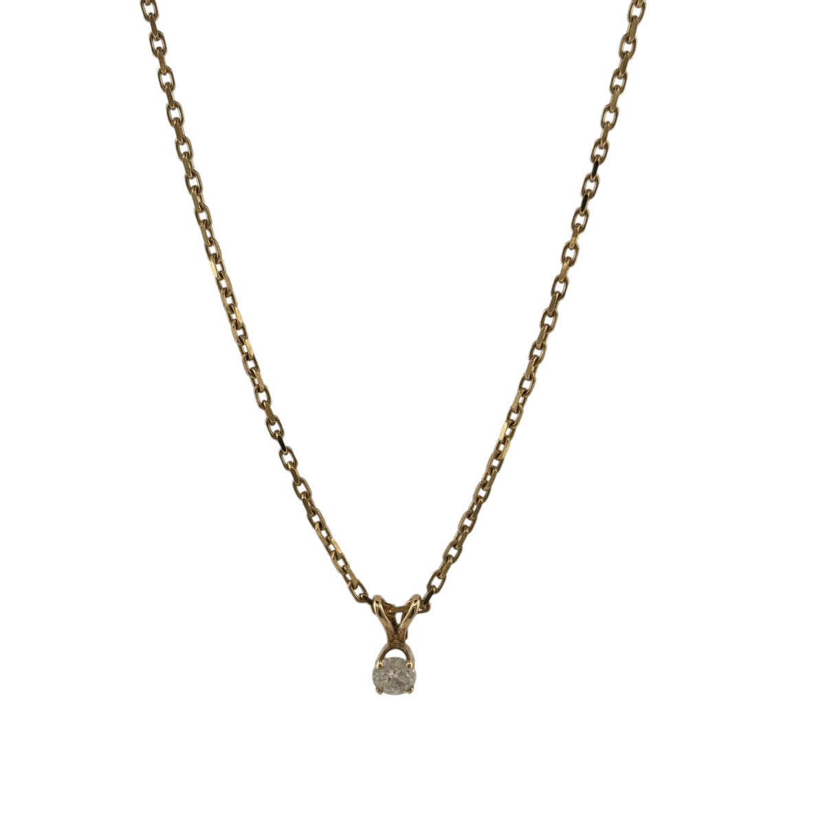 9ct Gold & Diamond Solitaire 18" Necklace