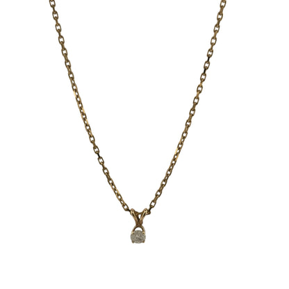 9ct Gold & Diamond Solitaire 18" Necklace