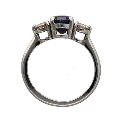 Platinum Diamond & Sapphire Trilogy Ring