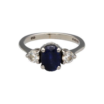 Platinum Diamond & Sapphire Trilogy Ring
