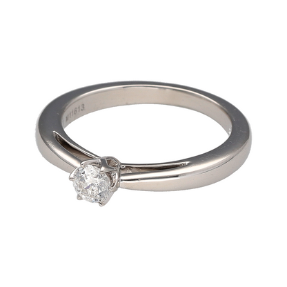 Classic, elegant, and enduringly stylish, this pre-owned platinum diamond solitaire ring is a timeless piece that beautifully showcases the brilliance of a single diamond. Crafted in premium platinum, it offers exceptional durability and sophistication, making it an ideal choice for a special occasion or everyday luxury.

Design: The ring features a traditional solitaire setting designed to place full attention on the beauty and sparkle of the centre diamond.
