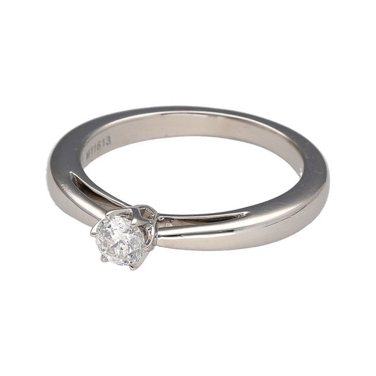 Classic, elegant, and enduringly stylish, this pre-owned platinum diamond solitaire ring is a timeless piece that beautifully showcases the brilliance of a single diamond. Crafted in premium platinum, it offers exceptional durability and sophistication, making it an ideal choice for a special occasion or everyday luxury.

Design: The ring features a traditional solitaire setting designed to place full attention on the beauty and sparkle of the centre diamond.