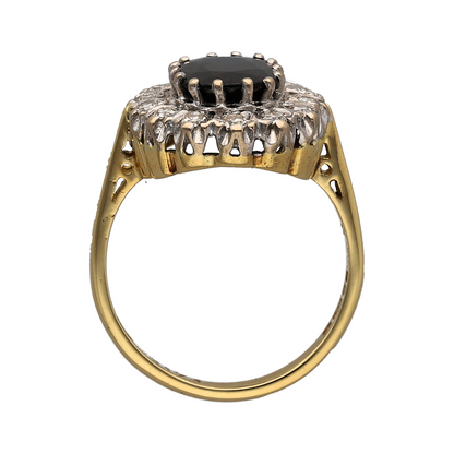 18ct Gold Diamond & Sapphire Cluster Ring