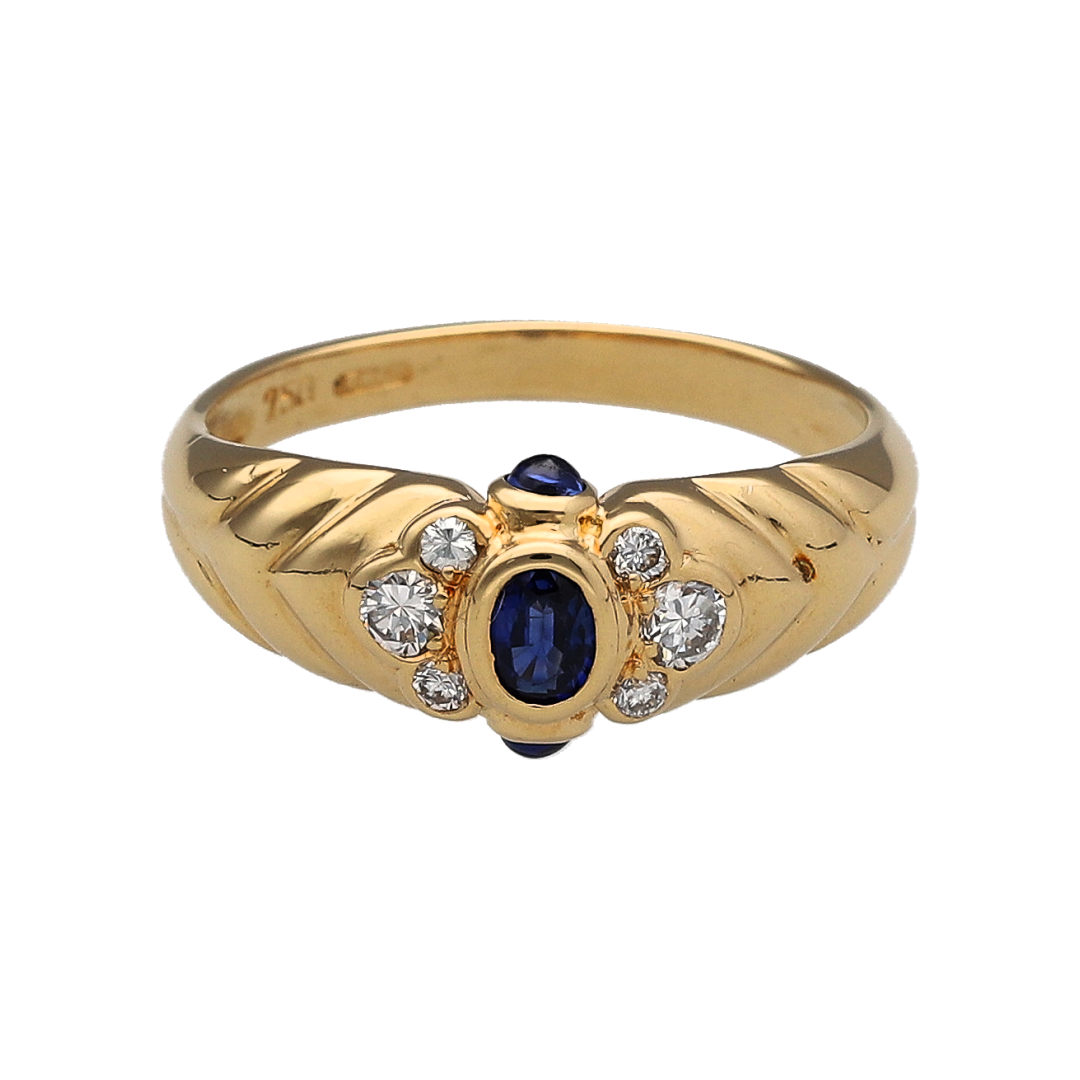 18ct Gold Diamond & Sapphire Ring