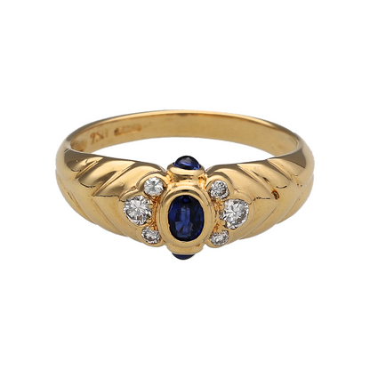 18ct Gold Diamond & Sapphire Ring