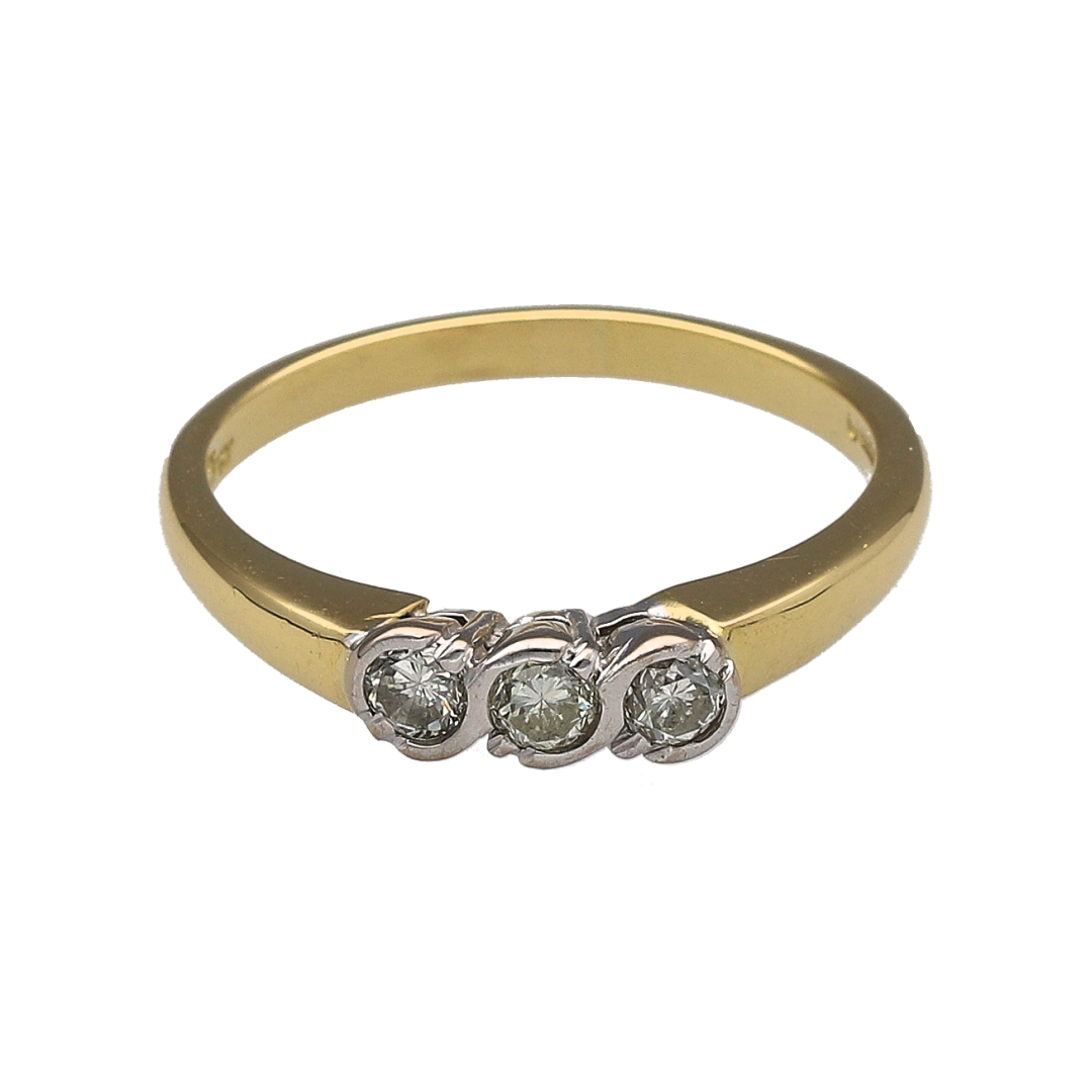 18ct Gold & Diamond Trilogy Ring