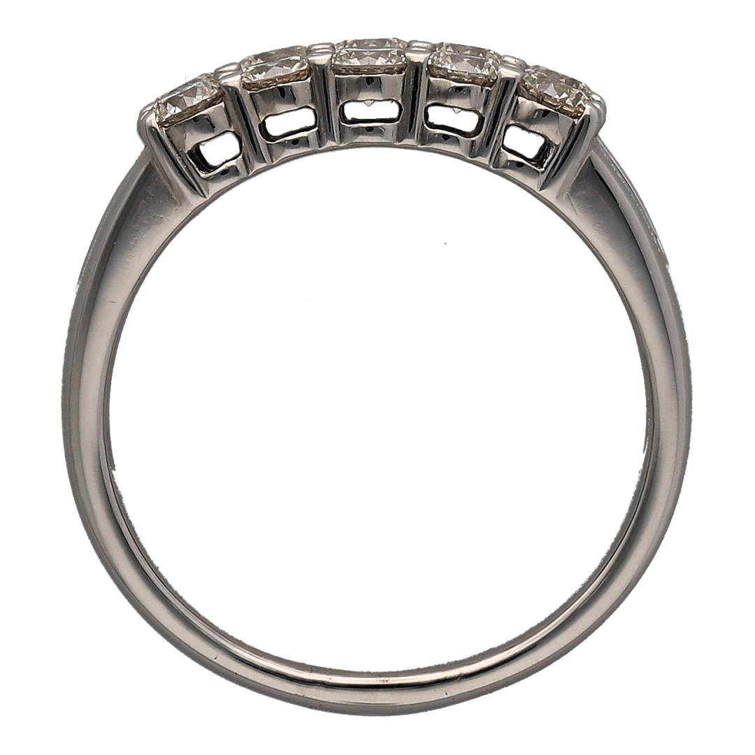 18ct White Gold & Diamond Three Row Wide Band Ring