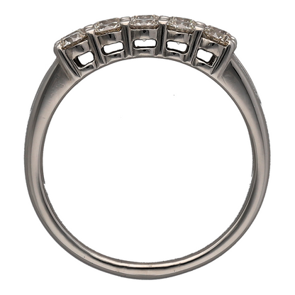 18ct White Gold & Diamond Three Row Wide Band Ring