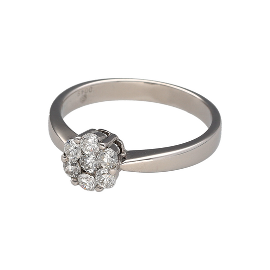 Add timeless sparkle and elegant floral styling to your fine jewellery collection with this pre-owned 18ct white gold diamond flower cluster ring, featuring approximately 0.49ct of diamond content in a classic and eye-catching design.

Design: The ring showcases a beautiful flower-inspired cluster arrangement, with sparkling diamonds creating an elegant floral silhouette.