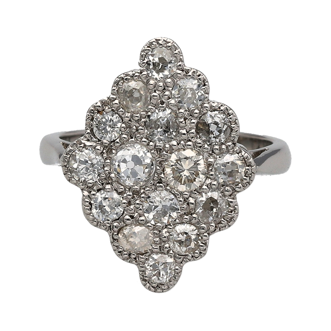 Platinum & Diamond Pave Set Vintage Style Ring