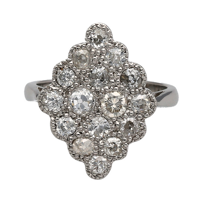 Platinum & Diamond Pave Set Vintage Style Ring
