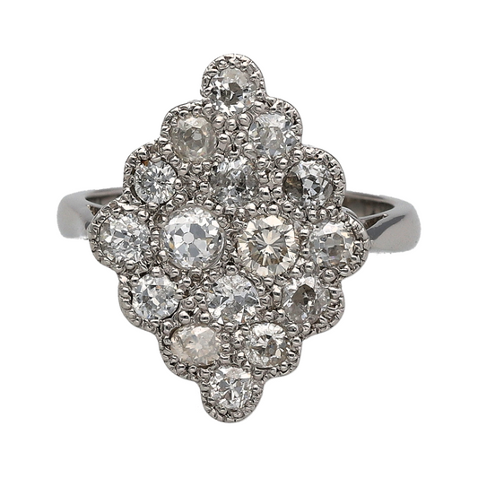 Platinum & Diamond Pave Set Vintage Style Ring
