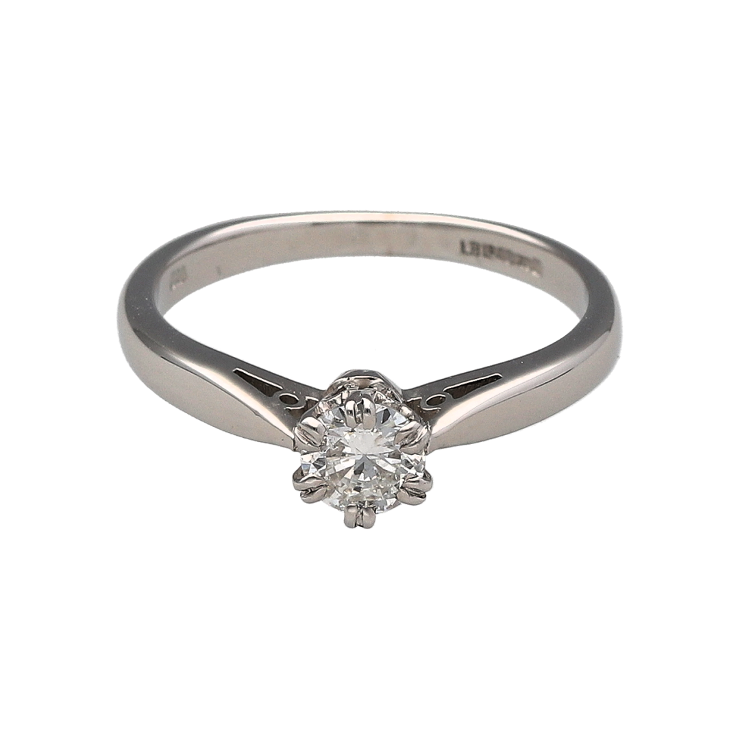 18ct White Gold & Diamond Solitaire Ring