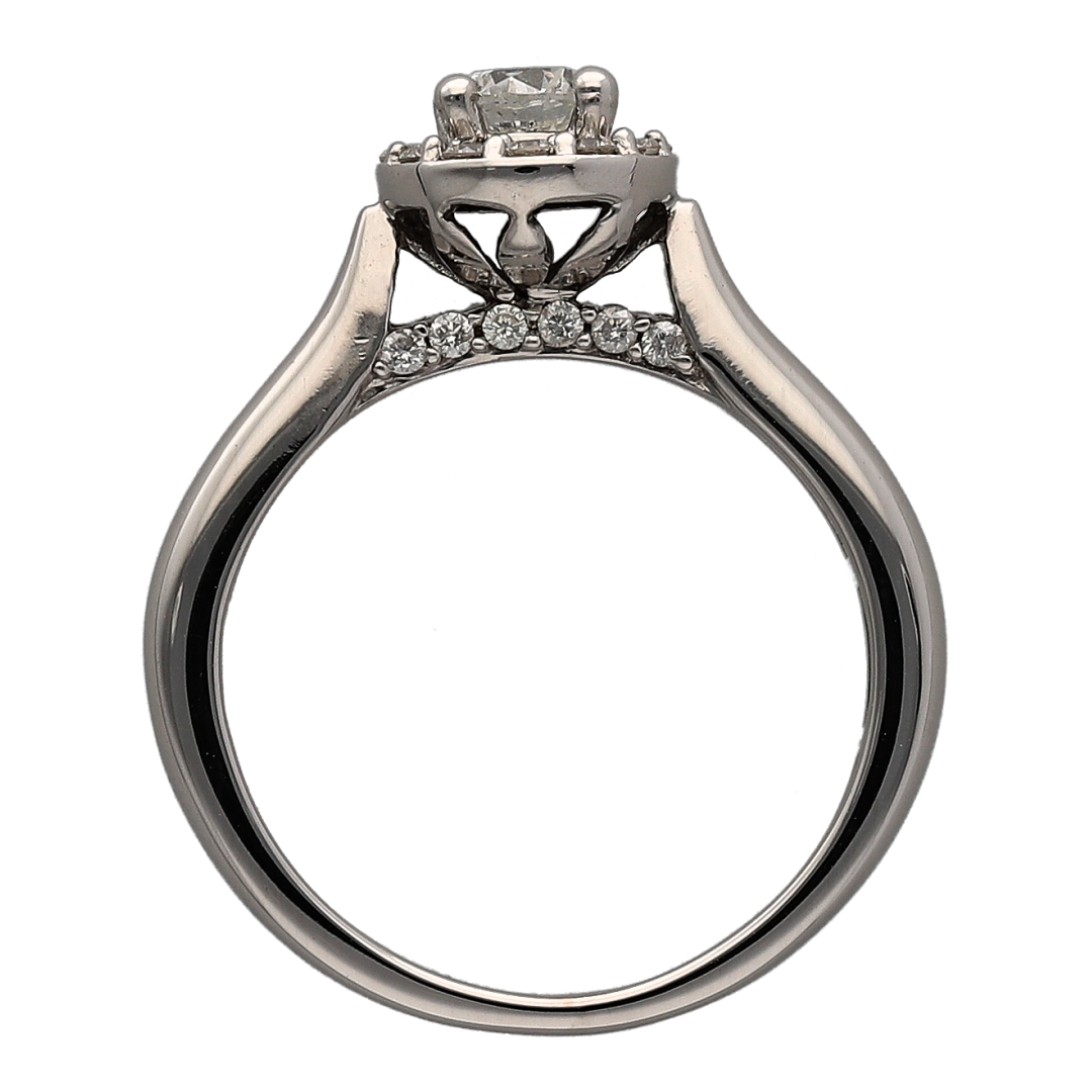 18ct White Gold & Diamond Halo Ring