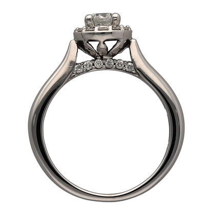 18ct White Gold & Diamond Halo Ring