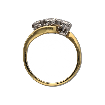 18ct Gold & Diamond Trilogy Twist Ring