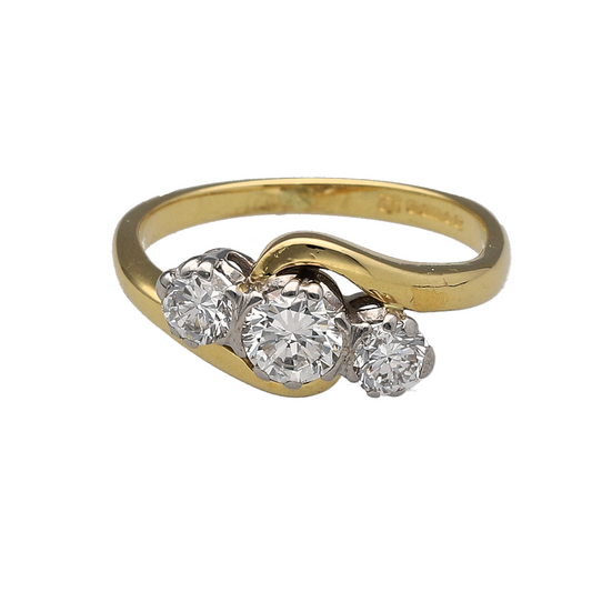 18ct Gold & Diamond Trilogy Twist Ring