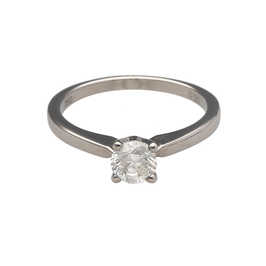 18ct White Gold & Diamond Solitaire Ring