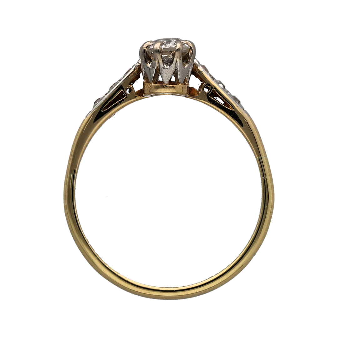 18ct Gold & Double Diamond Ring