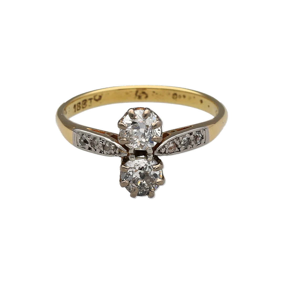 18ct Gold & Double Diamond Ring