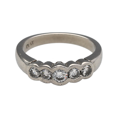 Platinum & Diamond Five Stone Bubble Band Ring