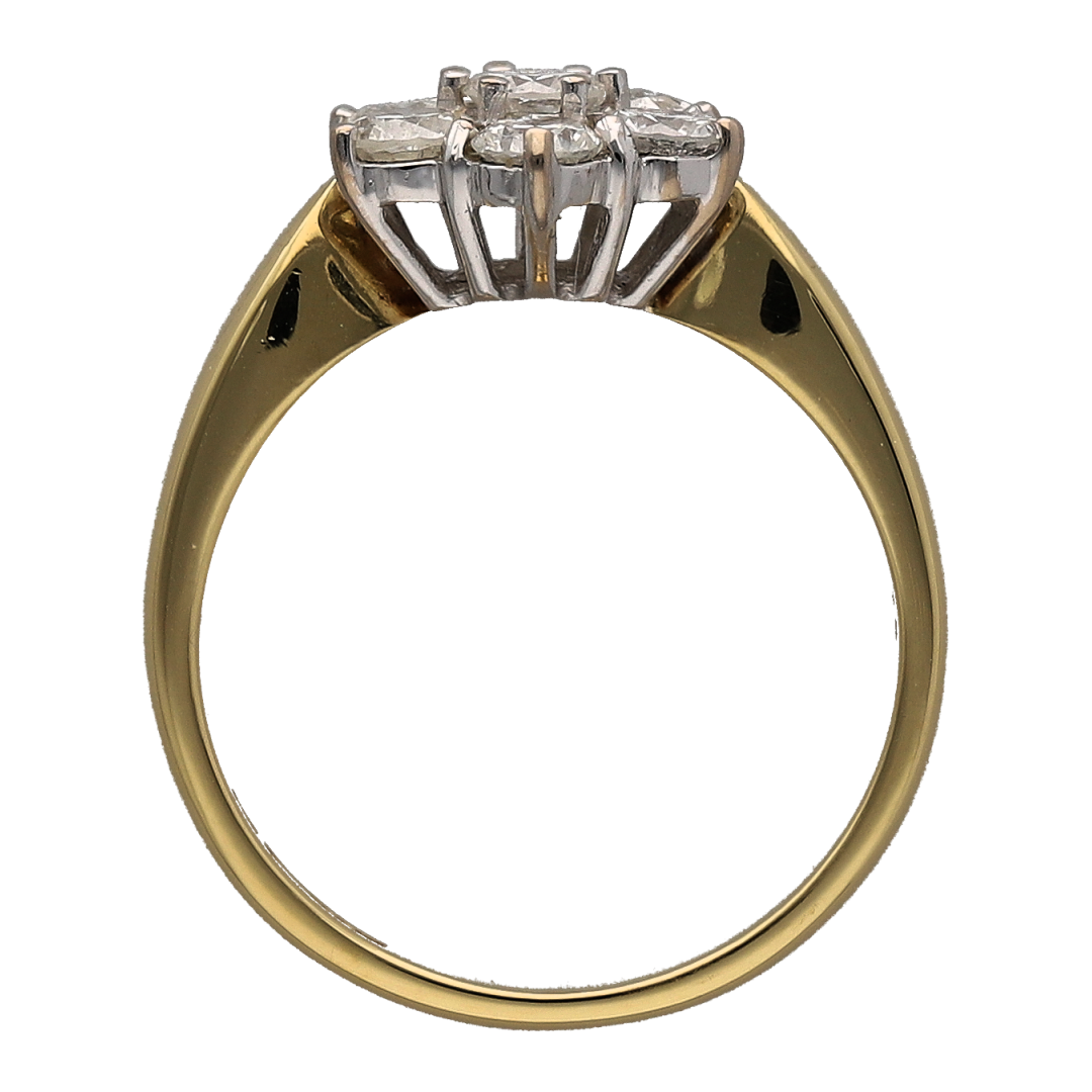 18ct Gold & Diamond Flower Cluster Ring