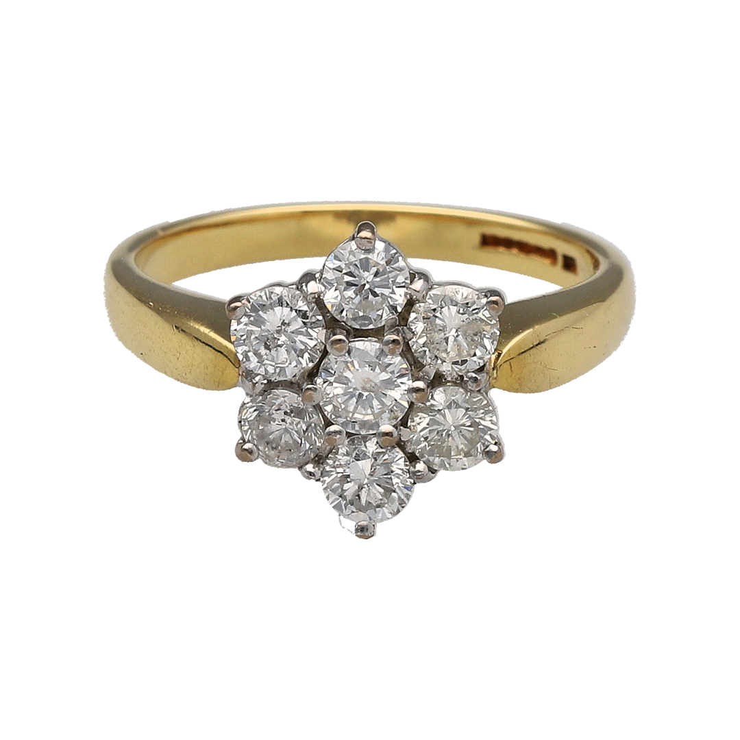 18ct Gold & Diamond Flower Cluster Ring