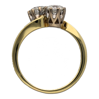18ct Gold & Double Diamond Twist Ring