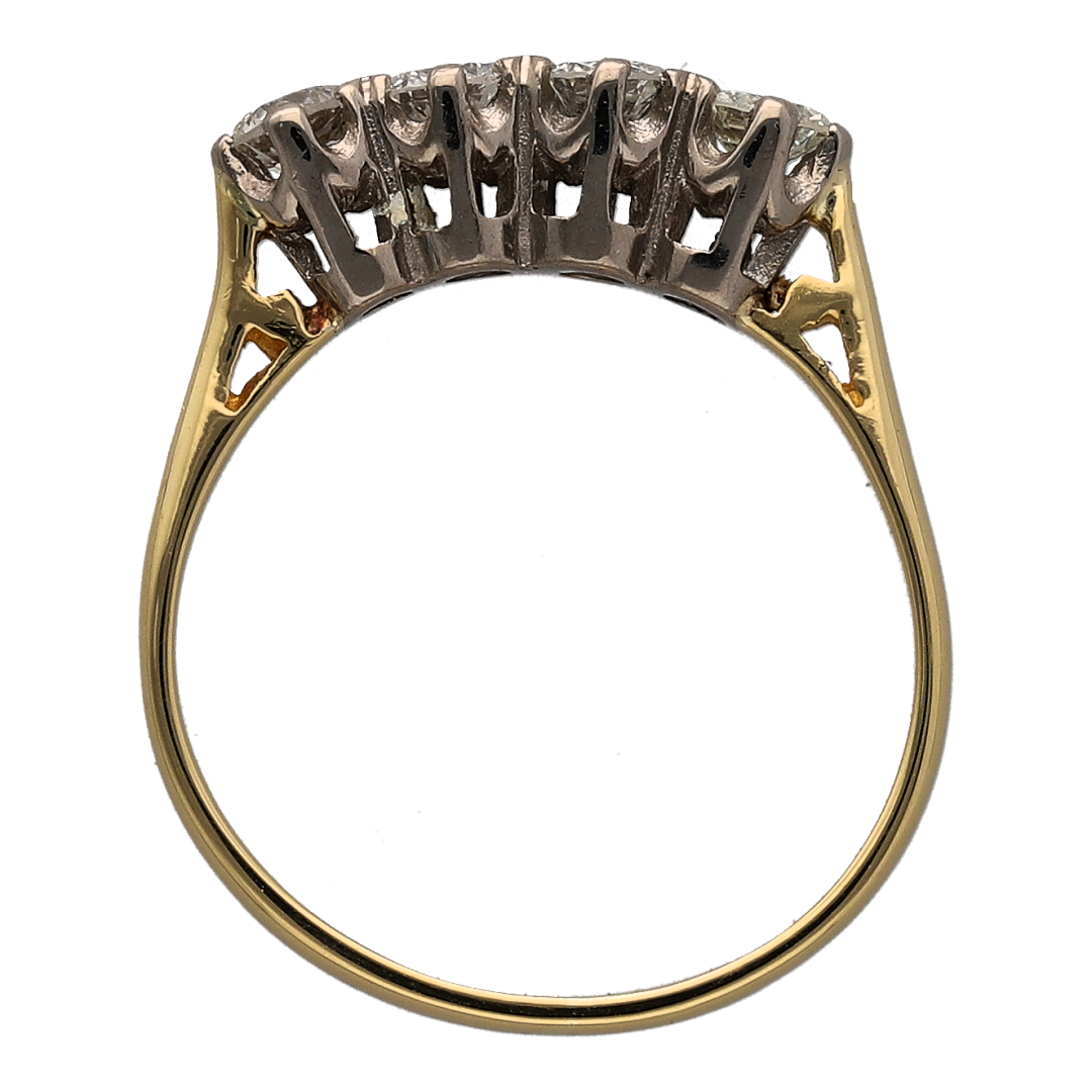 18ct Gold & Platinum Diamond Four Stone Band Ring