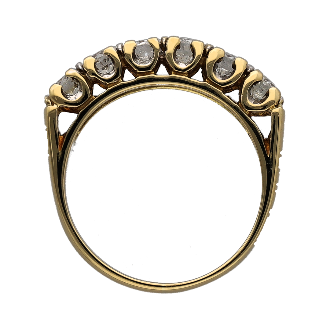18ct Gold & Diamond Six Stone Band Ring