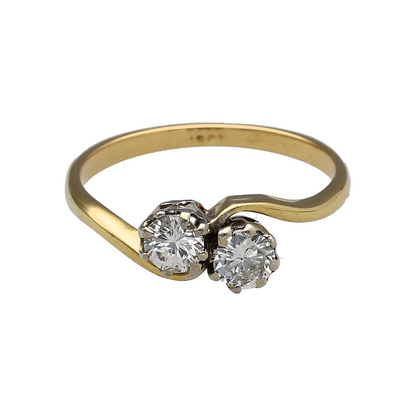 18ct Gold & Double Diamond Twist Ring