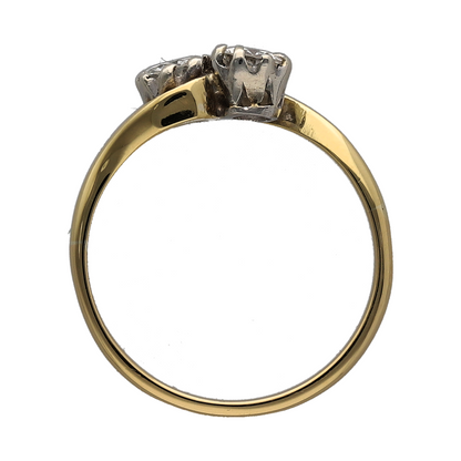 18ct Gold & Double Diamond Twist Ring