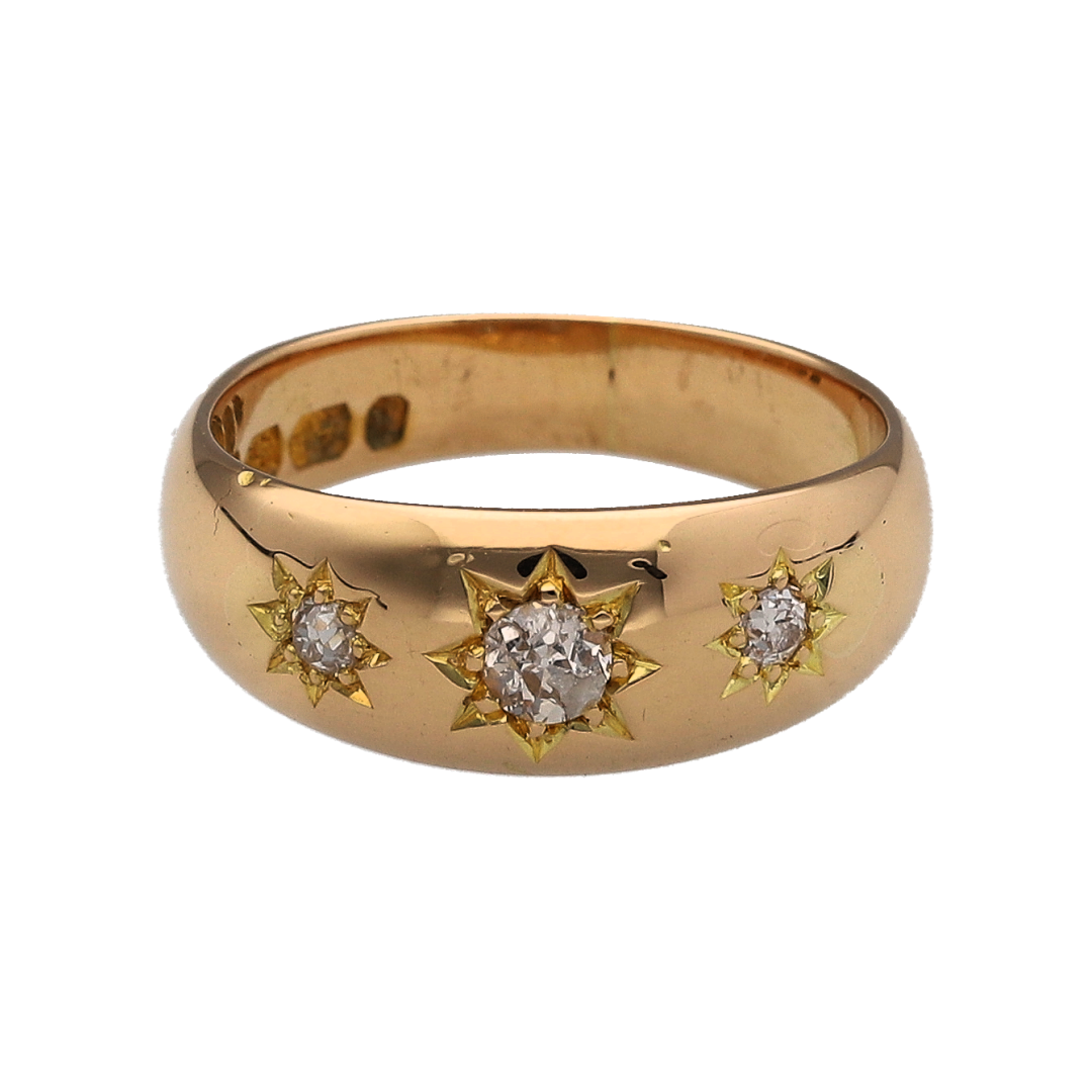 18ct Gold & Diamond Vintage Trilogy Ring