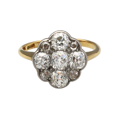 18ct Gold & Diamond Oval Cluster Ring