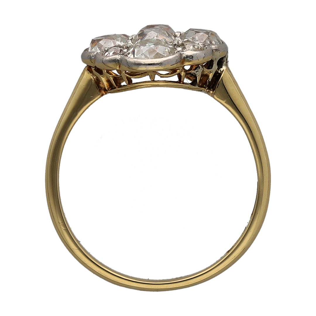 18ct Gold & Diamond Oval Cluster Ring